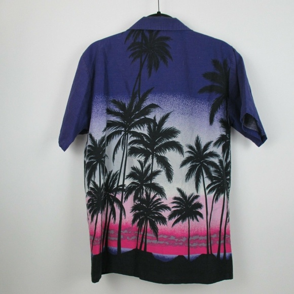 Vintage Windswept Bahamas Mens Purple Hawaiian - Picture 2 of 8